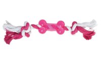 SwissPet Hunde-Spielzeug Knochen mit Seil, 9 cm, Pink