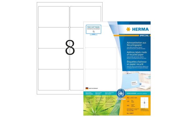 HERMA Universal-Etiketten Recycling 10827 99.1 x 67.7 mm