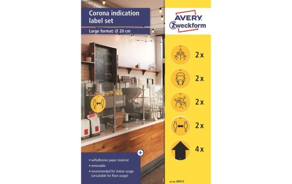 Avery Zweckform Hinweis-Etiketten Set Ø 200 mm, 10 Blatt