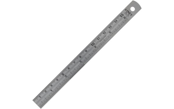 Linex Lineal aus Stahl 15 cm , Grau
