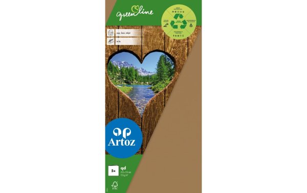 Artoz Blankokarte Green Line 15.5 x 15.5 cm, 5 Stück, Braun