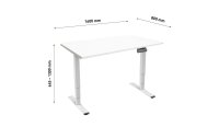 Contini Tisch RAL 9016 1.6 x 0.8 m Weiss mit Weisser Tischplatte