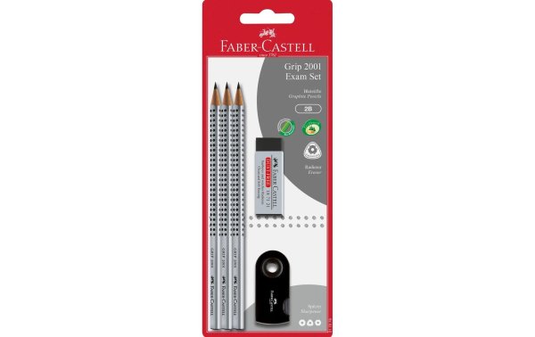 Faber-Castell Bleistift Grip 2001 2B, 3 Stück