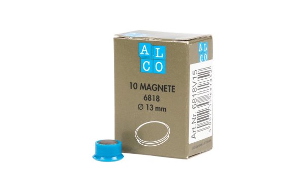 Alco Hakenmagnet Ø 13 mm, 10 Stück, Blau