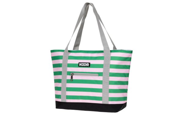 KOOR Kühltasche Shopper Strisce Verde / Flamingo