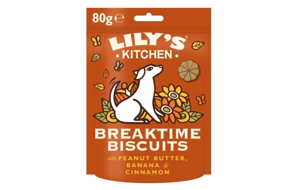 Lilys Kitchen Snack Breaktime Biscuits, Erdnussbutter/Banane, 80 g