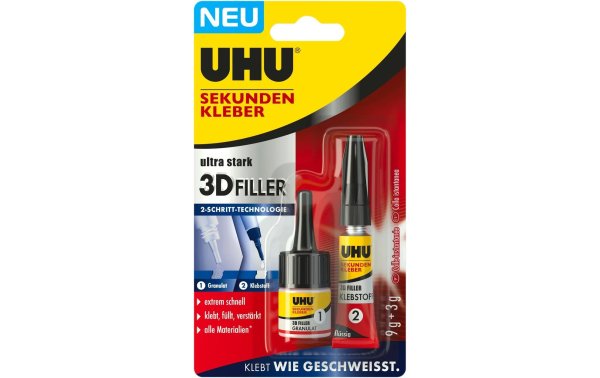 UHU Sekundenkleber 3D-Füller 9 g + 3 g