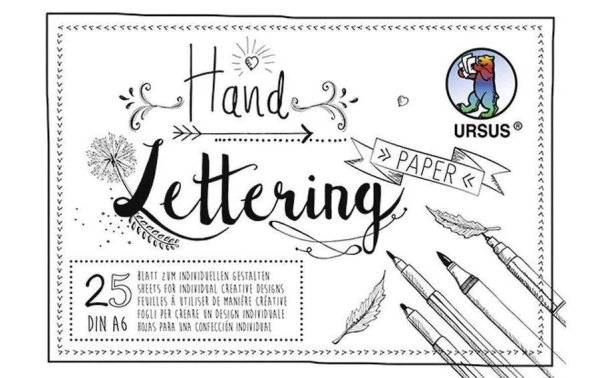 URSUS Zeichenblock Handlettering  A6, 200 g/m², 25 Blatt, Weiss