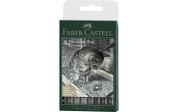 Faber-Castell Tuschestift PITT Artist Pen Grau/Schwarz, 8 Stück