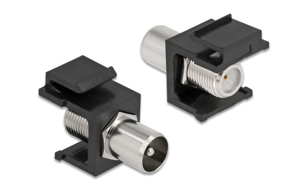 Delock Keystone-Modul IEC Stecker auf F Buchse schwarz