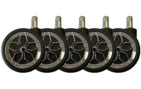 LC-Power Rollen LC-CASTERS-2-DRIFT 5er Set Chrom