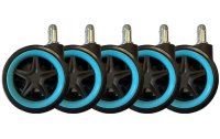 LC-Power Rollen LC-CASTERS-DRIFT 5er Set Hellblau