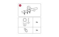 Gardinia Vorhangring mit Gleiteinlage Edelstahl, 10 Stück