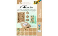Folia Kraftkarton Kraftpapier Motivblock  A4, 20 Blatt Braun