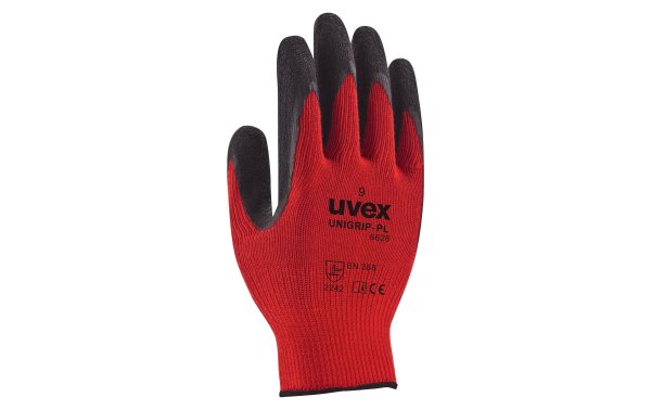 uvex Arbeitshandschuh Unigrip PL 6628, 10 Paar 11, Rot, 10 Paar