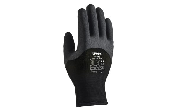 uvex Schutzhandschuh Thermo Plus, 10 Paar, 11, Schwarz, 10 Paar