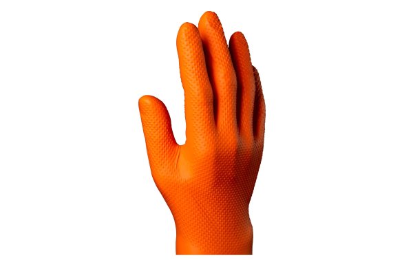 IGNITE Einweghandschuh Max Grip Nitril, L, Orange, 50 Paar