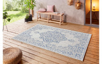 Northrugs Teppich Outdoor Beach, 80 x 150 cm, Creme-Blau