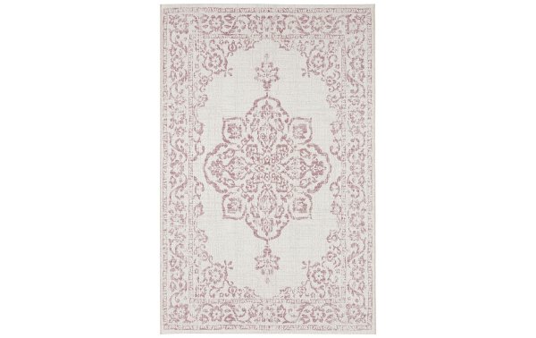 Northrugs Teppich Outdoor Beach, 200 x 290 cm, Creme-Rosa