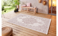 Northrugs Teppich Outdoor Beach, 200 x 290 cm, Creme-Rosa