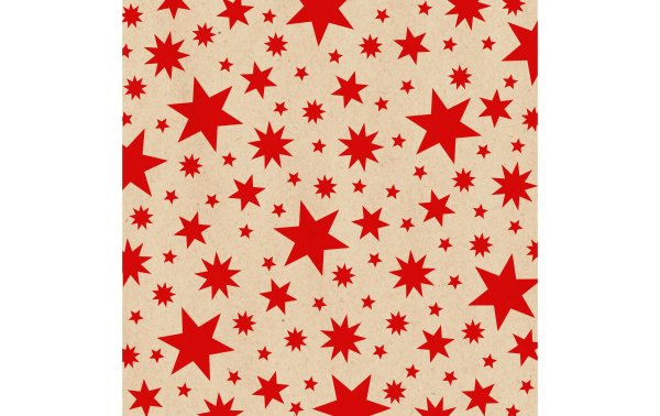 Braun + Company Weihnachtsservietten Stars Natur Rot 33 cm x 33 cm, 20 Stück