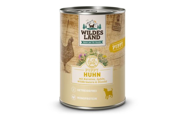 Wildes Land Nassfutter Dog Puppy Huhn mit Karotte & Apfel, 400 g