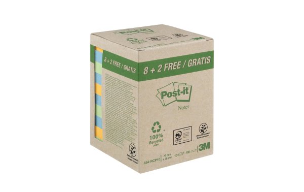 Post-it Notizzettel Post-it Recycling Notes 7.6 cm x 7.6 cm