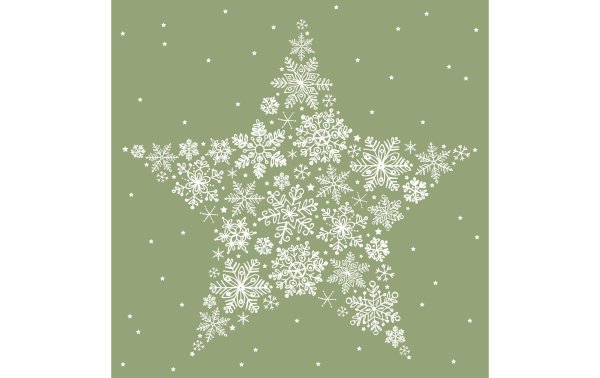 Braun + Company Weihnachtsservietten Crystal Star 33 cm x 33 cm, 20 Stück
