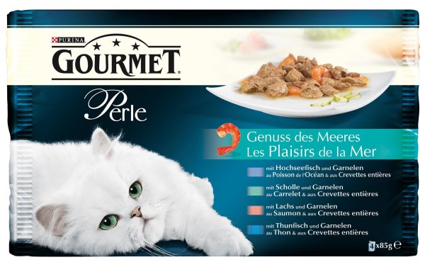 Purina Nassfutter Gourmet Perle Genuss des Meeres, 4 x 85 g