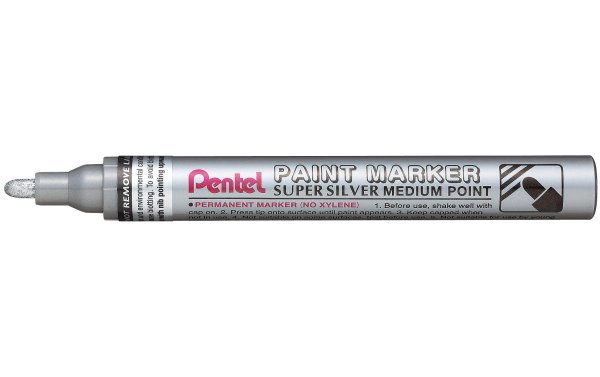 pentel Permanent-Marker Paint 2.5 mm, Metallic Silber