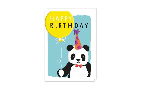 Cart Geburtstagskarte Panda 11 x 15.5 cm