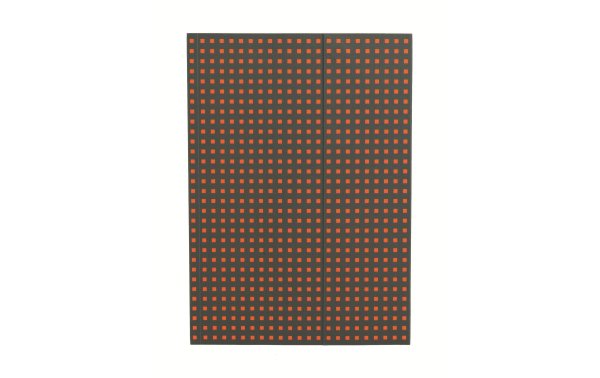 PaperOh Notizbuch Quadro A4, Liniert, Grau mit orangen Quadraten