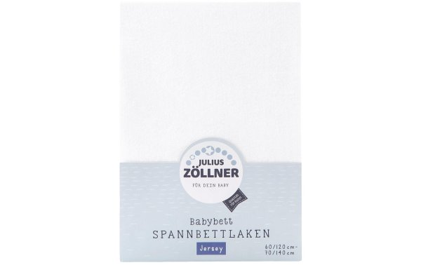 Julius Zöllner Fix-Leintuch Jersey Weiss 70 x 140 cm