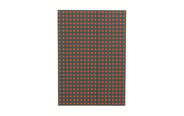 PaperOh Notizbuch Quadro B5, Liniert, Grau mit orangen Quadraten