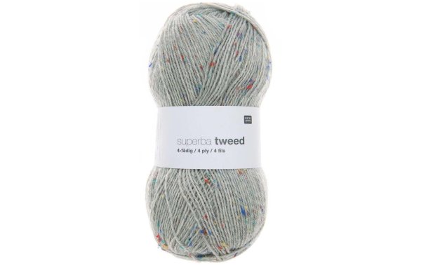 Rico Design Wolle Soft Tweed für Socken 4-fädig, 100 g, Hellgrau