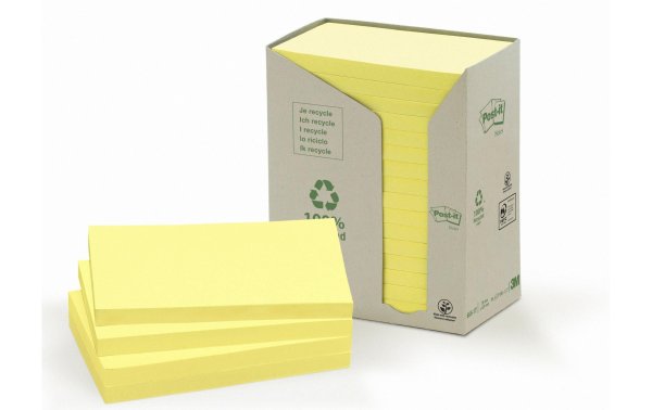 Post-it Notizzettel Post-it Recycling Notes 7.6 cm x 12.7 cm Gelb