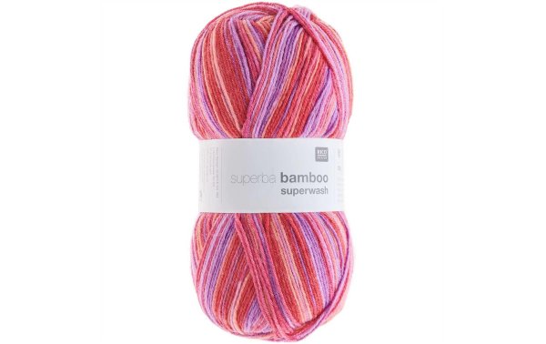 Rico Design Wolle Bamboo für Socken 4-fädig, 100 g, Rot; Lila