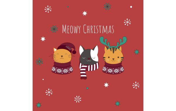 Paper + Design Weihnachtsservietten Meowy Xmas 33 cm x 33 cm, 20 Stück