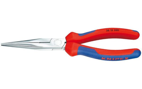 Knipex Flachrundzange mit Schneide verchromt