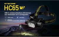 Nitecore Stirnlampe HC65 V2 USB Schwarz