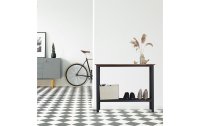 relaxdays Tisch mit Ablage 80 x 101.5 x 35 cm, Braun/Schwarz