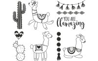 Heyda Motivstempel-Set Lama 10 Stück, 12 x 10 x 3 cm