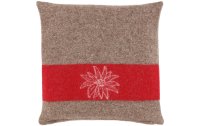 Eskimo Kissen Edelweiss 45 x 45 cm, Braun/Rot