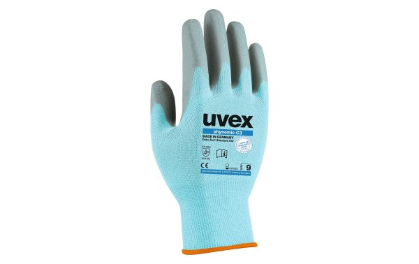 uvex Schnittschutzhandschuh Phynomic C3, 6, Blau/Grau, 10 Paar