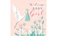Cart Glückwunschkarte Welcome Baby Girl 16 x 16 cm