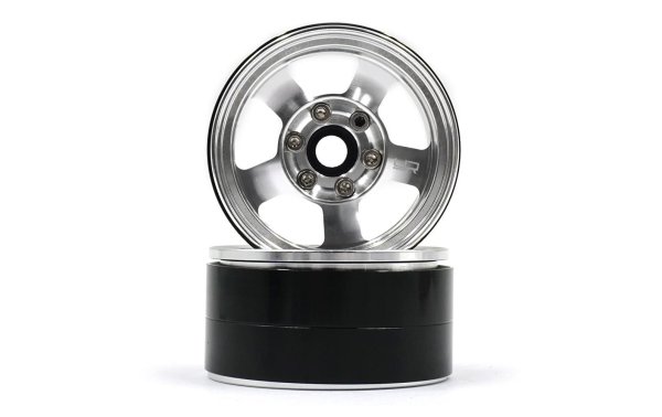 Yeah Racing Felgen 1.9" 5 Speichen Beadlock Silber, 2 Stück