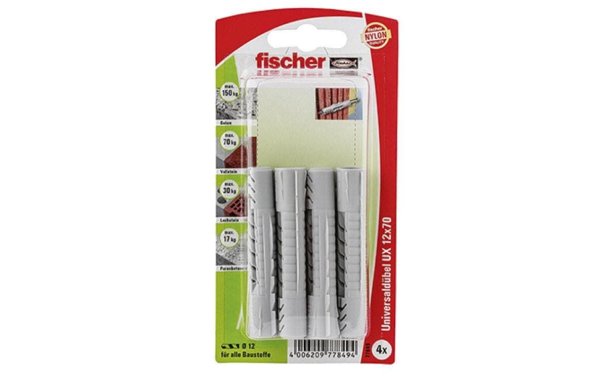 Fischer Universaldübel  UX 12 x 70, 4 Stück