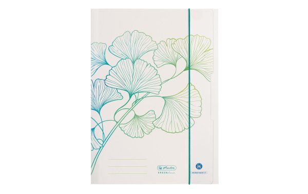 Herlitz Gummibandmappe Greenline Mehrfarbig, A4, Ginkgo