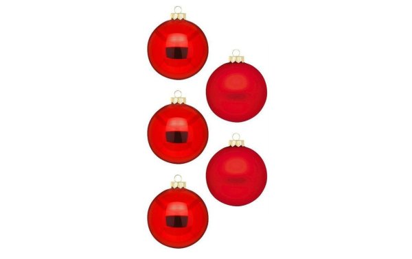 INGES CHRISTMAS DECOR Weihnachtskugel Merry Red Ø 8 cm 12 Stück