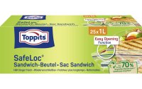 Toppits Sandwichbeutel Safeloc 19 cm x 21.5 cm, 25 Stück